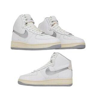 Nike Air Force 1‎ High White Grey Leather Sneakers DC3590 101 Men's US 9